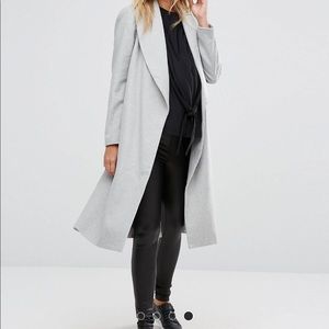 Gray Wrap Maternity Coat